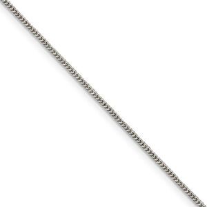 1.15mm, Sterling Silver Solid Curb Chain Necklace, 18 Inch